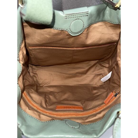 Hobo International Romy Medium Tote Bag Jade Green Polished Leather NWOT - Picture 7 of 7